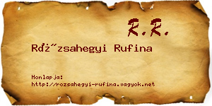 Rózsahegyi Rufina névjegykártya